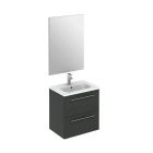 Emory and Bond EB553330GR Sunny 2 Drawer 20" X 14" Vanity Set with Mirror in Dark Gray