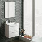 Emory & Bond EB553330WH Sunny 2 Drawer 20" X 14" Vanity Set with Mirror in White