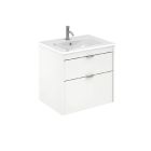 Emory and Bond EB55624MW 24" L X 18" D Wall Mount Vanity Base with Two Drawers in Matte White (Vanity Top Sold Separately)