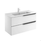 Emory and Bond EB55840MW 40" L X 18" D Wall Mount Vanity Base with Two Drawers in Matte White (Vanity Top Sold Separately)