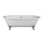 Emory & Bond EB70160PC Universal Cast Iron 61" Double Roll Top Claw Foot Tub with Chrome Feet