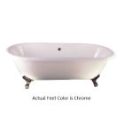 Emory & Bond EB70167PC Universal Cast Iron 67" Double Roll Top Claw Foot Tub with Chrome Feet