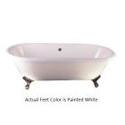 Emory & Bond EB70167WH Universal Cast Iron 67" Double Roll Top Claw Foot Tub with White Feet