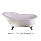 Emory & Bond EB70260ORB 61" Cast Iron Slipper Claw Foot Tub with Oil Rubbed Bronze Feet in White