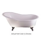 Emory & Bond EB70260PC 61" Cast Iron Slipper Claw Foot Tub with Chrome Feet in White