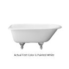 Emory & Bond EB70360WH Cast Iron Roll Top Soaking Claw Foot Tub with White Feet