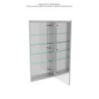 Emory and Bond EBS18384 17-3/8" W X 37-3/8" H X 3.9" D, Reversible, Frameless Mirror Medicine Cabinet with 4 Shelves, 3 Hinges, Single Door