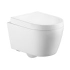 Emory and Bond EBWH004 Dual Flush Elongated Wall Mounted Toilet Bowl in White (Seat Sold Separately)