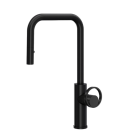 Rohl EC56D1MB Eclissi 17" H 1.75 GPM Single Hole Pull Down Kitchen Faucet U-Spout Less Handle in Matte Black