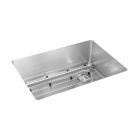 Elkay ECTRU24179RTC Crosstown 18 Gauge Stainless Steel 25-1/2" L x 18-1/2" W x 9" H Single Bowl Undermount Sink Kit in Polished Satin