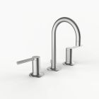 Davinci ELE-ELE-100-SS Element Deck Mounted Three Hole Lavatory Faucet with Gooseneck Spout with Stick Handles in Stainless Steel