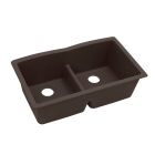 Elkay ELXDULB3322CN Quartz Luxe® 33" L x 19" W x 10" H Equal Double Bowl Undermount Sink in Chestnut