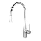 Franke FF3450 Steel 1.75 GPM High-Arch Gooseneck Single Lever Handle Pull-Out Spray Kitchen Faucet in Stainless Steel