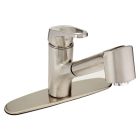 Franke FFPS4580 Nobel 1.75 GPM Deck Mounted Single Hole Pull Out Kitchen Faucet in Satin Nickel