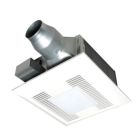 Panasonic FV-05-11VFL1 WhisperFit DC Bath Ventilation Fan , 50/80/110 cfm , 4 and 3 in Dia Duct , 120 VAC , 0.28 A , 0.3 Sones , Import In White
