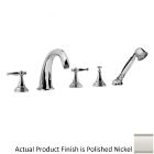 Graff G-2451-LM22-PN Lauren Roman Tub Filler Faucet with Hand Shower, Diverter and Metal Lever Handles in Polished Nickel