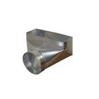 Gray Metal 10X10X10-640 10" X 10" X 10" Shallow Side Outlet Diffuser Box with 2" Flange