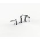 Davinci GAN-GOT-100-5-PC Gotham Deck Mounted Three Hole Lavatory Faucet with Short Right Angle Spout with Base and Lever Handles in Polished Chrome