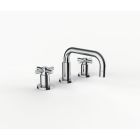 Davinci GAN-REM-100-5-PC Gotham Deck Mounted Three Hole Lavatory Faucet with Short Right Angle Spout with Base and Cross Handles in Polished Chrome