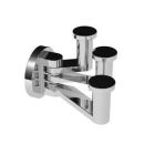 Ginger 4610T/SN Kubic Triple Pivoting Robe Hook, Plain Rosette In Satin Nickel