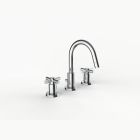 Davinci GOT-REM-100-PC Gotham Deck Mounted Three Hole Lavatory Faucet with Arc Spout with Base and Cross Handles in Polished Chrome