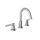 Davinci GOT-GOT-100-PC Gotham Three Hole Deck Mounted Lavatory Faucet with Arc Spout and Lever Handles in Polished Chrome