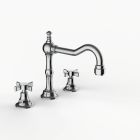 Davinci GRA-DEL-100-PC Gramercy Deck Mounted, Three Hole Lavatory Faucet with Medium Height, Partial Arc Spout with Cross Handles in Polished Chrome