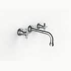 Davinci GRA-DEL-150-PC Gramercy Three Hole Wall Mounted Lavatory Faucet with Traditional Spout with Cross Handles in Polished Chrome