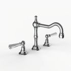 Davinci GRA-GRA-100-PC Gramercy Deck Mounted, Three Hole Lavatory Faucet with Medium Height, Partial Arc Spout with Lever Handles in Polished Chrome