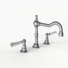 Davinci GRA-GRA-100-SN Gramercy Deck Mounted, Three Hole Lavatory Faucet with Medium Height, Partial Arc Spout with Lever Handles in Satin Nickel