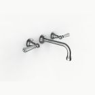 Davinci GRA-GRA-150-PC Gramercy Three Hole Wall Mounted Lavatory Faucet with Traditional Spout with Lever Handles in Polished Chrome