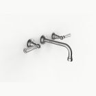 Davinci GRA-GRA-150-PN Gramercy Three Hole Wall Mounted Lavatory Faucet with Traditional Spout with Lever Handles in Polished Nickel