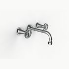 Davinci GRA-STV-150-PC Gramercy Three Hole Wall Mounted Lavatory Faucet with Traditional Spout with Wheel Handles in Polished Chrome