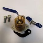 Granite GISODFL15 Brass Isolation Flanged Valve, Fixed Flange w/ Drain, Lever Handle, 1 1/2" NPT Female