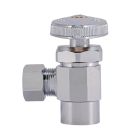 Granite GR15PC Brass Supply Angle Stop Valve, Multi Turn Handle, 3/8" NPT Female x OD