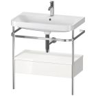 Duravit HP4842O2222 Happy D.2 Plus 30.5" L X 19.25" W X 33.5" H C-Shaped Vanity Kit with Sink and Metal Console in White