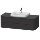 Duravit HP497208080 Happy D.2 Plus 51-1/8" L X 21-5/8" W X 16-1/8" H Two Drawers Wall Mounted Vanity Base for Console in Graphite Super Matte (Vanity Top Sold Separately)