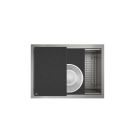 Julien IHST-US-271910-G Prostation 27" W X 19" H X 10" D Undermount Reveal Single Bowl Workstation Kitchen Sink with Accessories in Stainless Steel, Brushed 