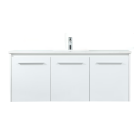 48" Wall Mount Vanity Top & Base in White with One Faucet Hole and 3 Drawer by  Emory and Bond 