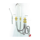 Davinci Deck Mounted Roman Tub Set with Hand Shower and Thermostatic Valve in Brushed Nickel
