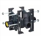 Watts ISCA-101-D, IS Double Closet Carrier, L/R Horizontal Orientation, Cast Iron, Floor Mounted, 2" NH Vent, 4" NH Waste, Adjustable Height, Adjustable ABS Nipple