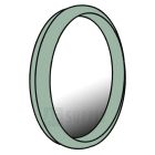 Kohler 10513-71 Colibr Lighted circle mirror in seafoam green