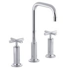 Kohler 14408-3-CP KOHLER K- Purist Widespread Lavatory Goose Neck Faucet with Cross Handles, Polished Chrome