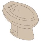 Kohler 4864-G9 Amaretto Horizontal Spray Bidet with 3 Faucet Holes, Sandbar
