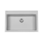 Kindred KGSL2031-8PW, Top- Mounting Granite Kitchen Sink, 1 Bowls, 28-7/16" L X 15-3/8" W X 8" D in Polar White, Five Pre-Scored Faucet Holes