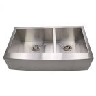 Emory and Bond KOC-362010-0-20 Tuscany Series Stainless Steel Farmhouse / Apron Front Kitchen Sink, No Holes, 2 Bowls, 35 3/4"L x 20 3/4"W
