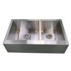 Emory and Bond KOS-332010-0-20 Tuscany Series Stainless Steel Farmhouse / Apron Front Kitchen Sink, No Holes, 2 Bowls, 33"L x 20"W