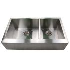 Emory and Bond KOS-362010-0-20 Tuscany Series Stainless Steel Farmhouse / Apron Front Kitchen Sink, No Holes, 2 Bowls, 35 3/4"L x 20"W