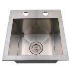 Emory and Bond KST-151510-2-20 Roma Series Stainless Steel Self Rimming / Drop In Kitchen Sink, 2 Hole, 1 Bowl, 15"L x 15"W
