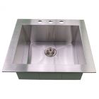 Emory and Bond KST-252210-3-20 Roma Series Stainless Steel Self Rimming / Drop In Kitchen Sink, 3 Hole, 1 Bowl, 25"L x 22"W